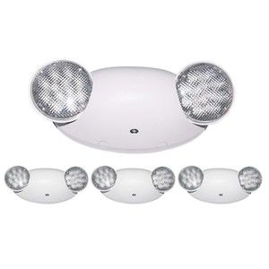 LED Emergency Exit Bug Eye Light Integrated Battery Backup UL924 120 V NIB